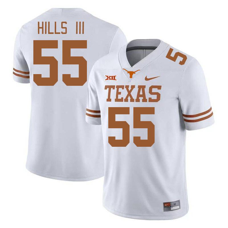 Men #55 Melvin Hills III Texas Longhorns College Football Jerseys Stitched-White